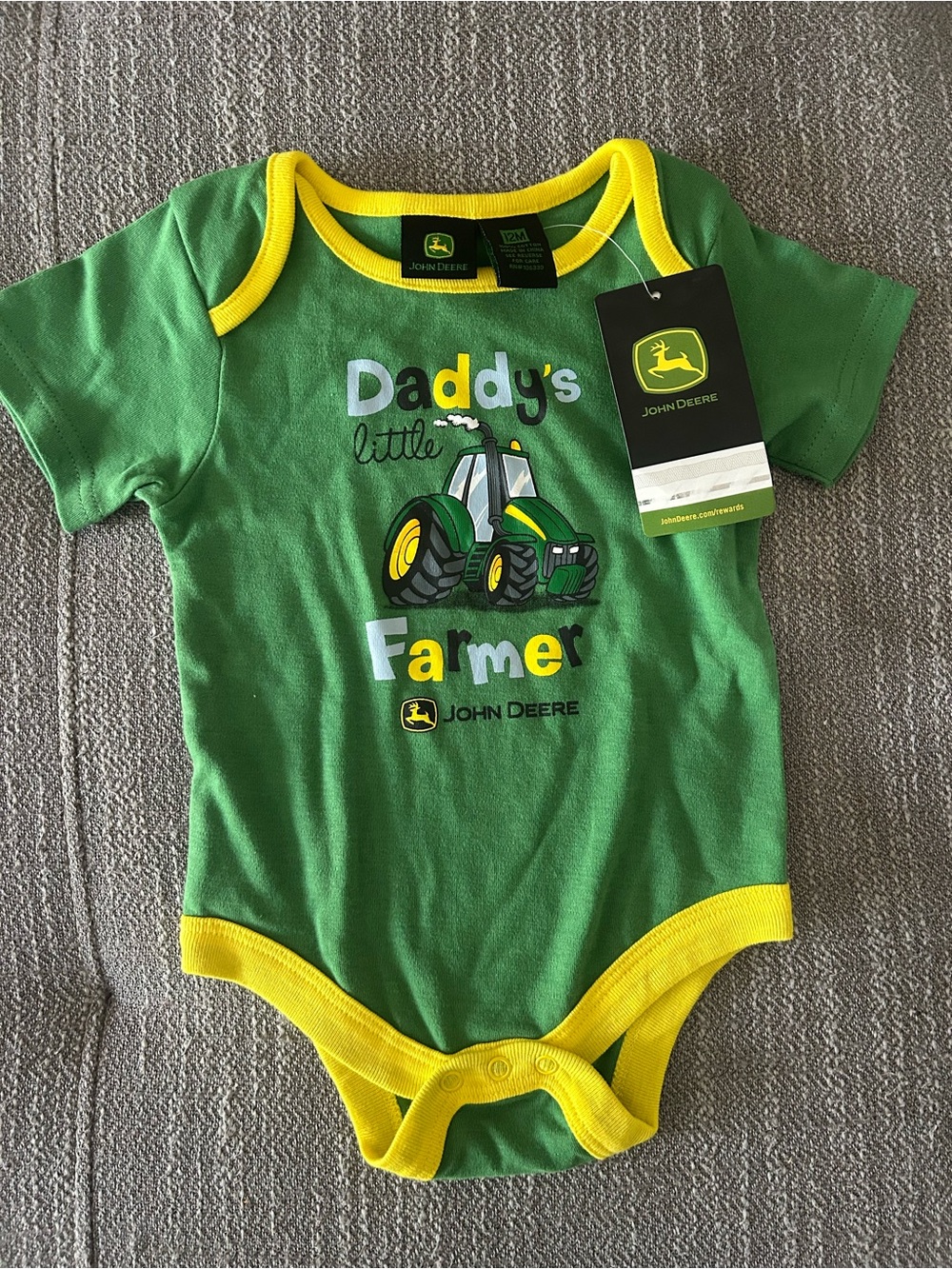 John Deere Green and Yellow "Daddy's Little Farmer" Infant Bodysuit